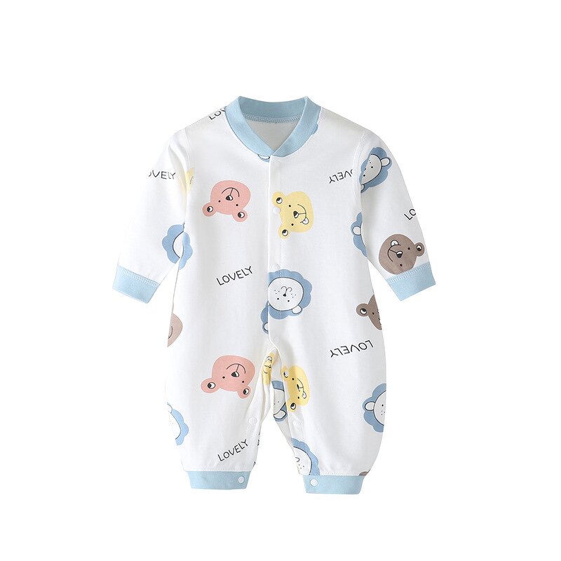 Baby Boneless Conjoined Clothing Manufacturer - Spring Autumn Babies Long-sleeved Hasty Combed Cotton Print