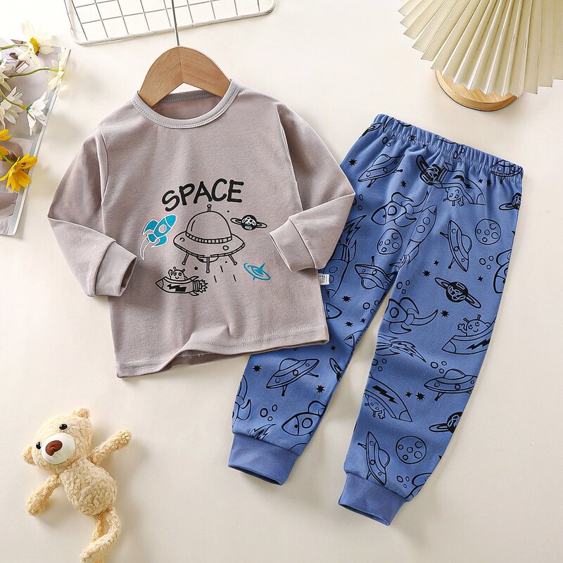 Children's Underwear Suits Manufacturer - Pure Cotton 2025 Spring New Boys Pajamas Girls Baby Autumn Clothes