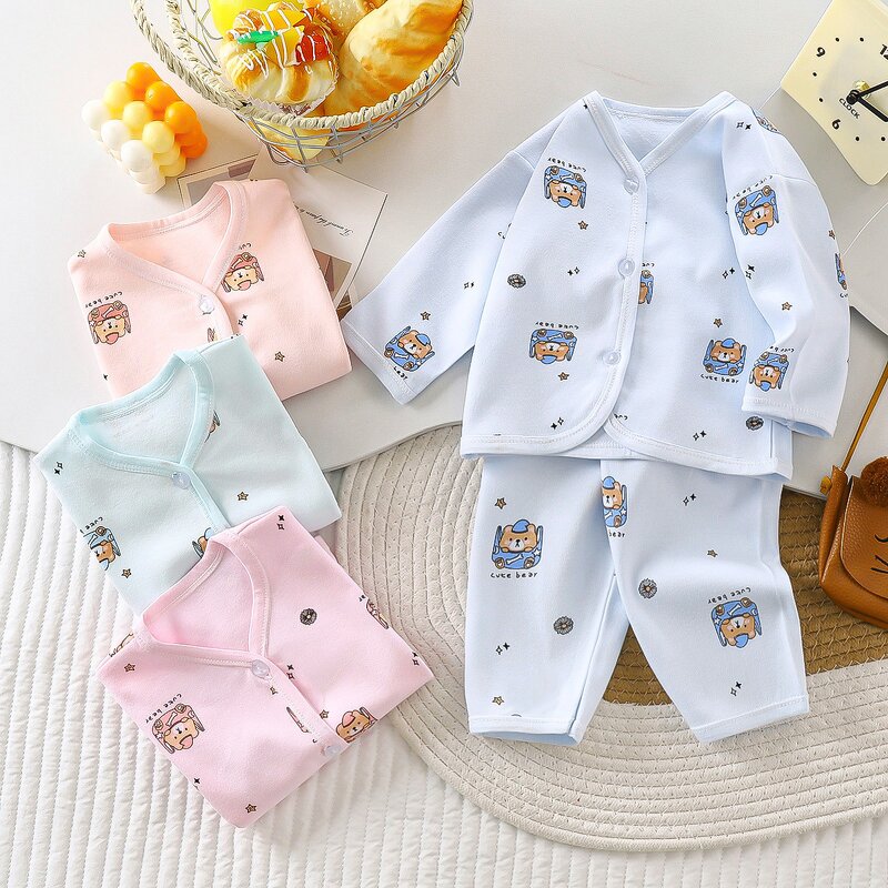 Newborn Clothes Manufacturer - Pure Cotton Birth Baby Underwear Supplies Spring Autumn Summer Full Moon Two-piece