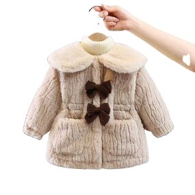 Girls Jacket Manufacturer - Hot Selling Korean Fashion New Design Cute Winter Coat Printed Techniques Warm Baby Clothes