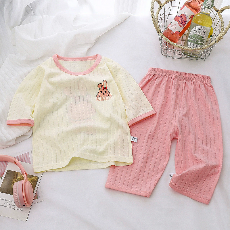 Children Pajamas Suit Manufacturer - 1-10 Years Pure Cotton Summer New Boys Air-conditioning Clothes Girls