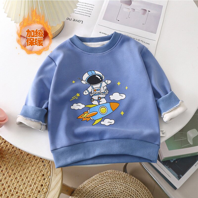 Children's Sweatshirts Manufacturer - Autumn Winter Thickened Fleece for Middle Large Children Cartoon Single-piece