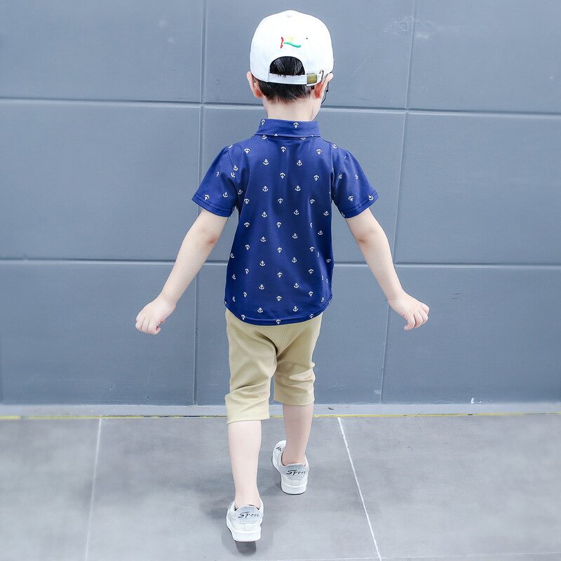 Children's Clothing Set Manufacturer - Factory Spot Boy POLO Shirt Short Sleeve Suit Cross-border Amazon Explosion 2-piece