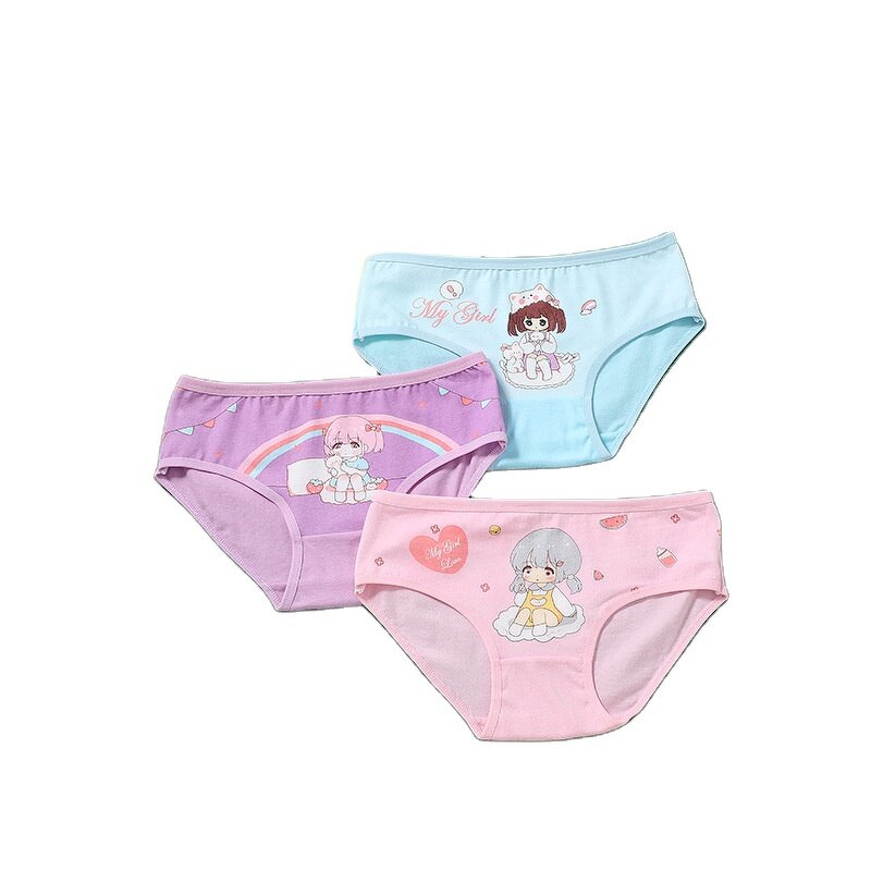 Girls Underwear Manufacturer - Pure Cotton 0-8 Years Old Triangle Briefs Comfortable Breathable