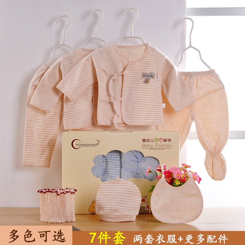 Newborn Gift Box Manufacturer - 40 Combing Combed Cotton Four Seasons 7 Pieces of Clothes