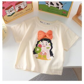 Children's T-shirt Manufacturer - 2025 Summer New Cartoon Three-Dimensional Doll Cotton Single Piece