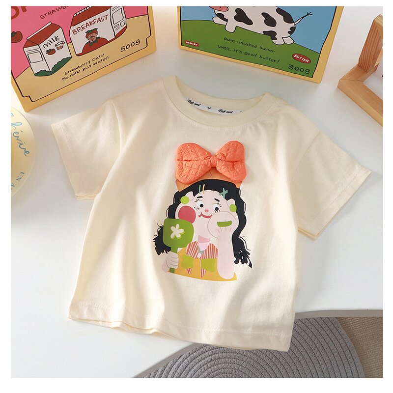Children's T-shirt Manufacturer - 2025 Summer New Cartoon Three-Dimensional Doll Cotton Single Piece