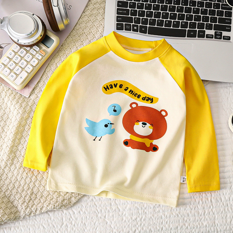 Children's T-shirt Manufacturer - Spring Autumn New Long Sleeve Bottoming Shirt Pure Cotton for Boys Girls