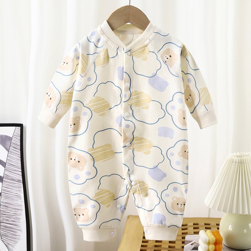 Baby Autumn Clothes Manufacturer - 2025 Long Sleeve Spring Autumn Infant Jumpsuit Pure Cotton Crawling Boneless