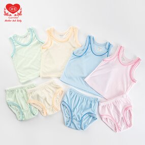 Newborn Baby Set Manufacturer - 25 Summer New Style Base Color Vest Cotton Pants Sleeveless Card Packaging Color Edge 2-piece