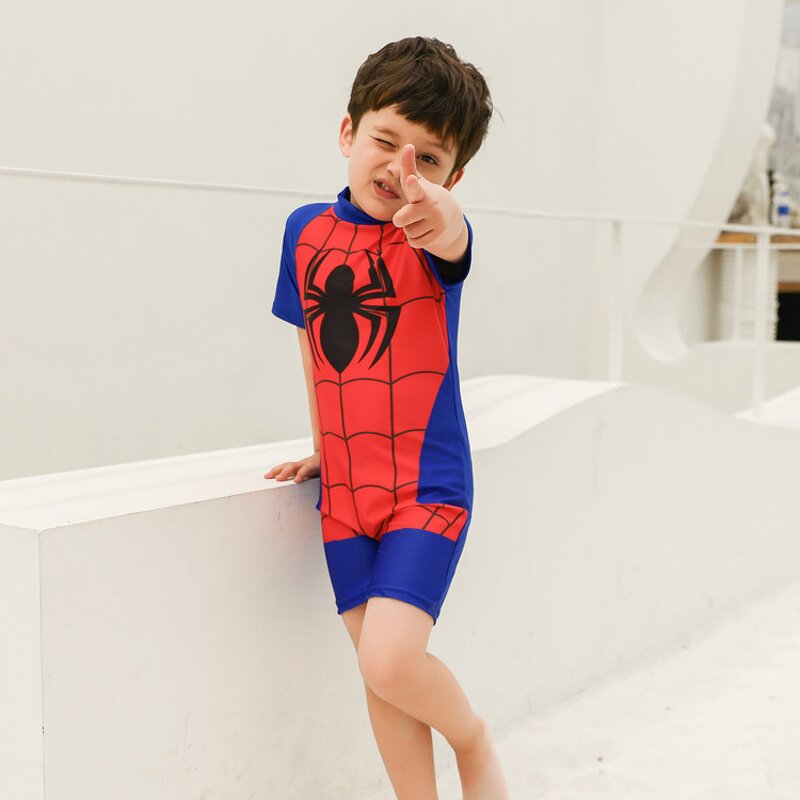 Children's Swimsuit Manufacturer - Cartoon Cute One-piece Boys Short-sleeved Shorts