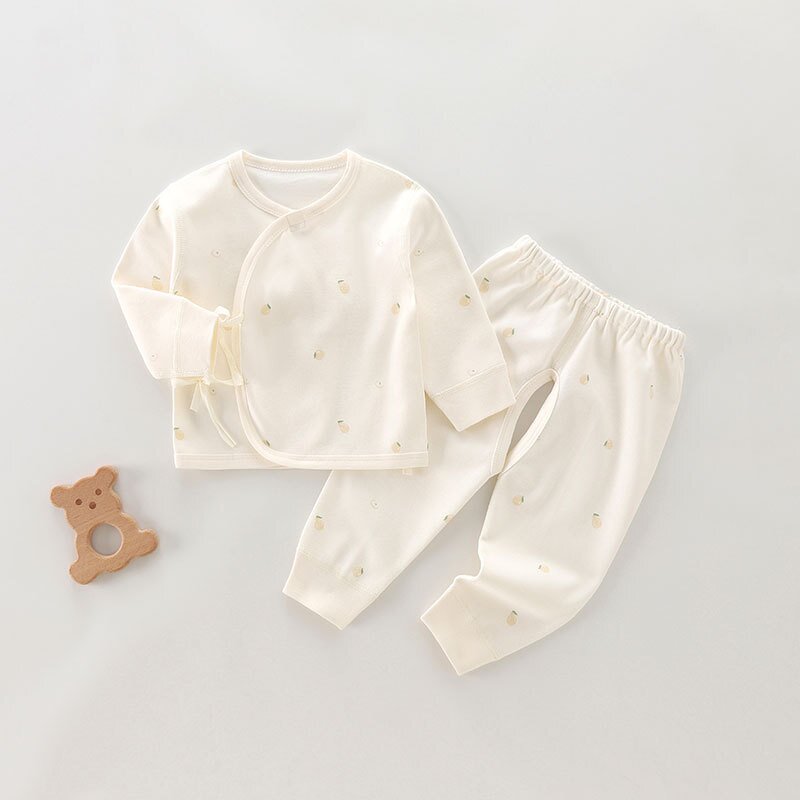 Newborn Baby Set Manufacturer - Pure Cotton Split Body Spring Autumn Strap Two-piece Set