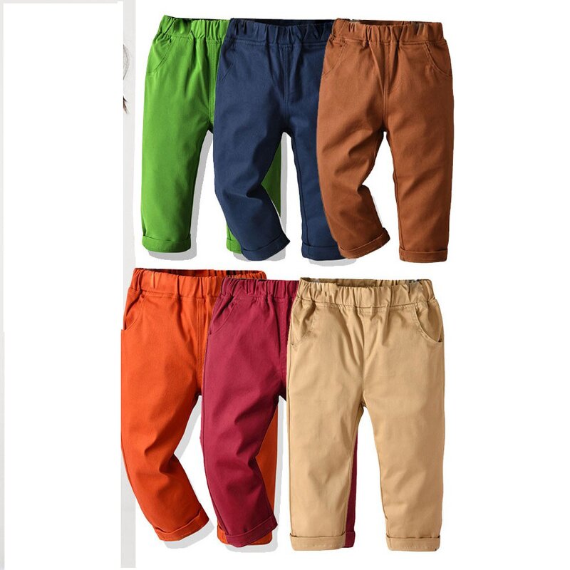 Boys Pants Manufacturer - Khaki Children Autumn 2025 Spring Autumn New Student Uniform Pants Baby Cotton Casual