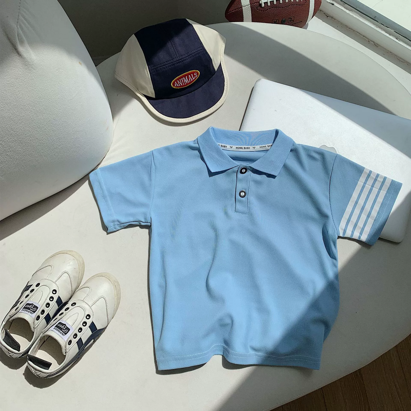 Children's Polo Shirt Manufacturer - 1-8 Years Old Short-sleeved Summer New Boys T-shirt Baby Top