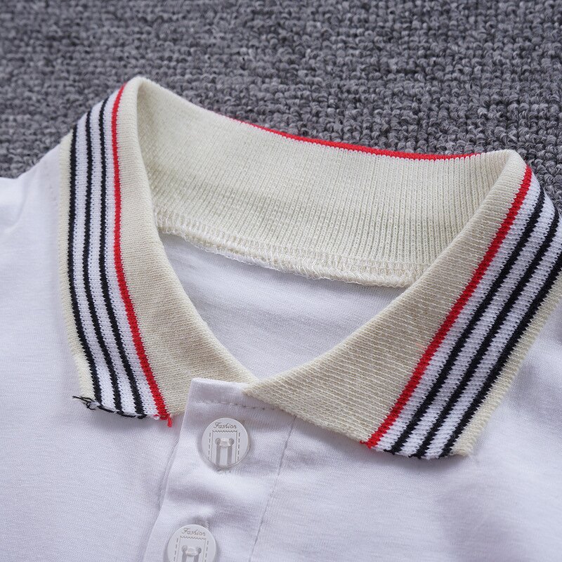 Boy Polo Shirt Set Manufacturer - Summer New Korean Short-sleeved Lapel Two-piece Suit