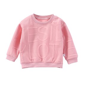 Children's Sweater Manufacturer - 2023 Spring Autumn New Boy Round Neck Header Single Long-sleeved Girl Three-dimensional Letters