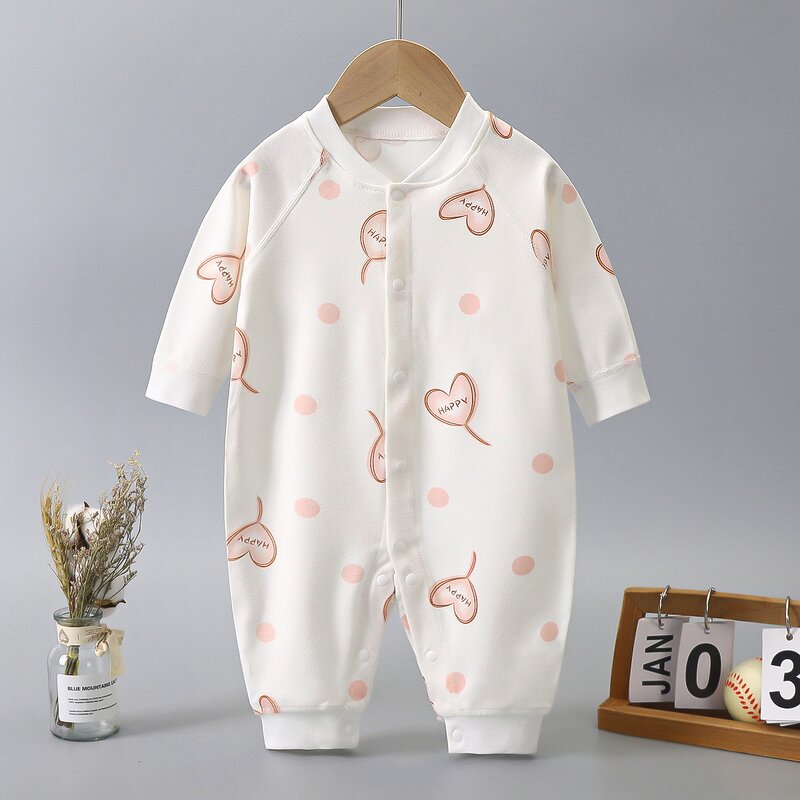 Baby Autumn Clothes Manufacturer - 2025 Long Sleeve Spring Autumn Infant Jumpsuit Pure Cotton Crawling Boneless