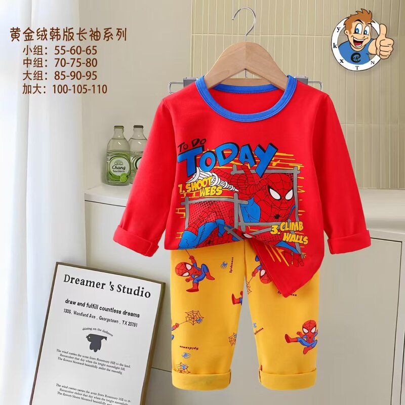 Children's Underwear Suits Manufacturer - 2025 Autumn Winter Cotton Home Clothes Long-sleeved Pajamas