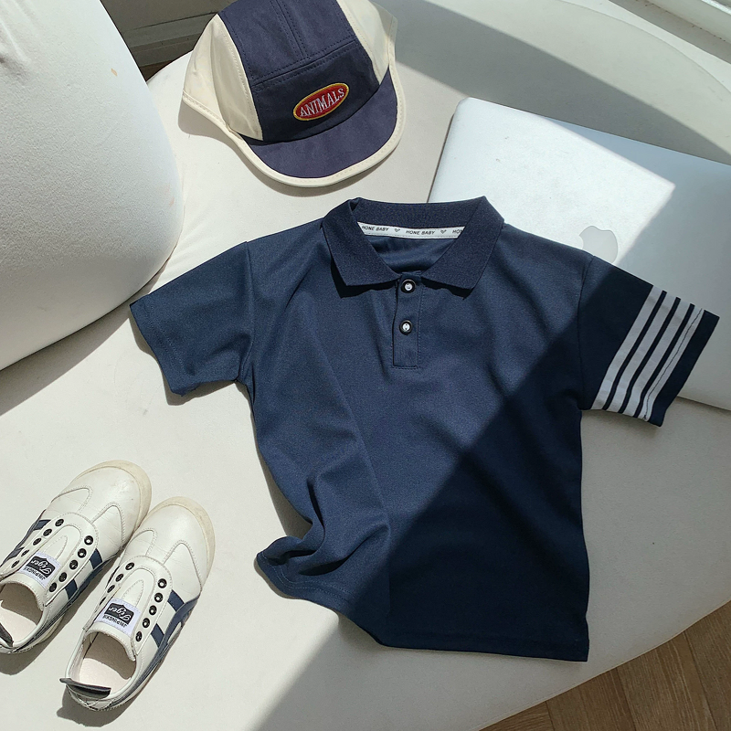 Children's Polo Shirt Manufacturer - 1-8 Years Old Short-sleeved Summer New Boys T-shirt Baby Top