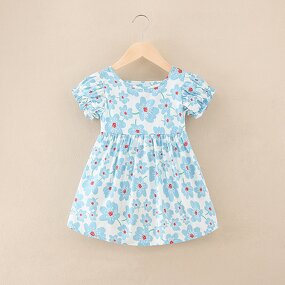 Girls Princess Skirt Dress Manufacturer - 2022 Summer Korean for Girls Baby with Print Pattern Knee-Length