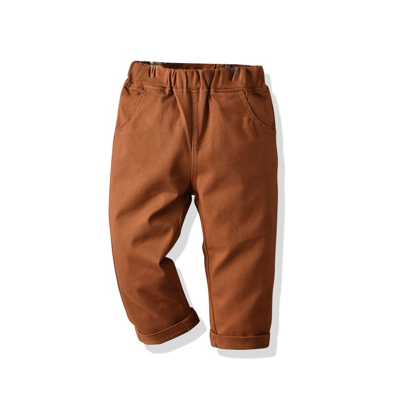 Boys Pants Manufacturer - Khaki Children Autumn 2025 Spring Autumn New Student Uniform Pants Baby Cotton Casual