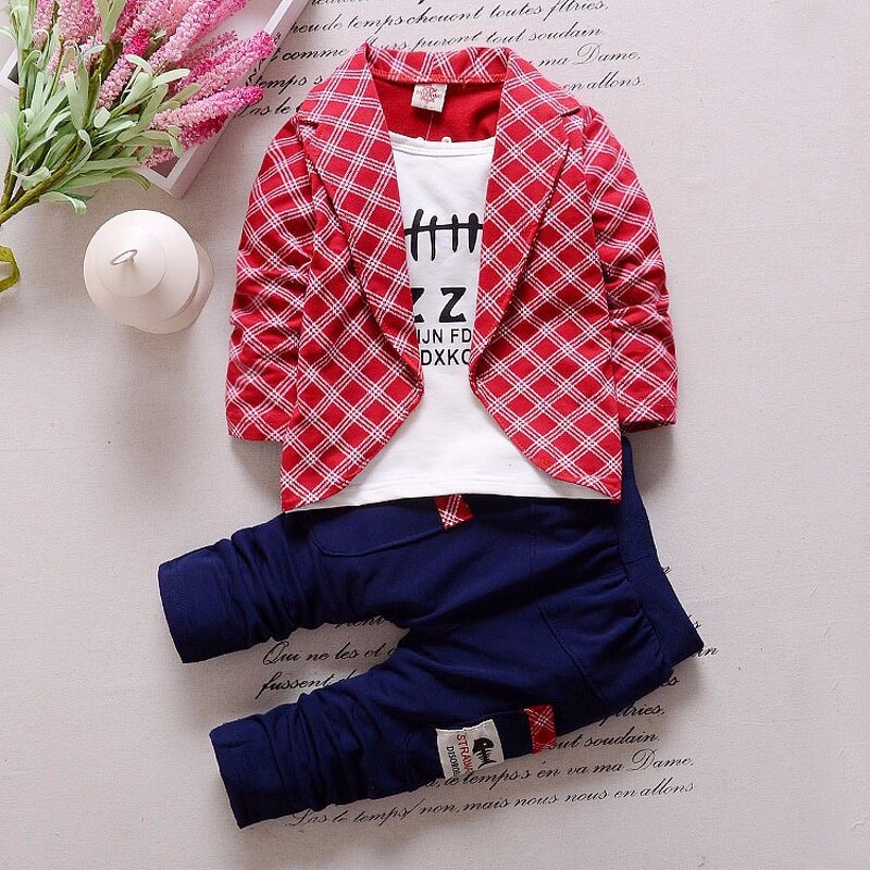 Kids Winter Clothing Manufacturer - 2-piece New Infant Gentleman Suit 0-4 Years Old Children 2-piece Baby Suit