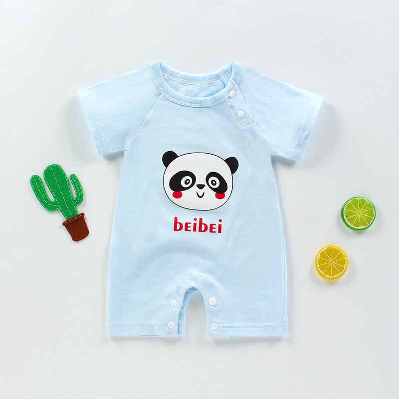 Baby Conjoined Clothing Manufacturer - Summer New Hate Baby Pure Cotton Short-sleeved Thin Newborns Climbing