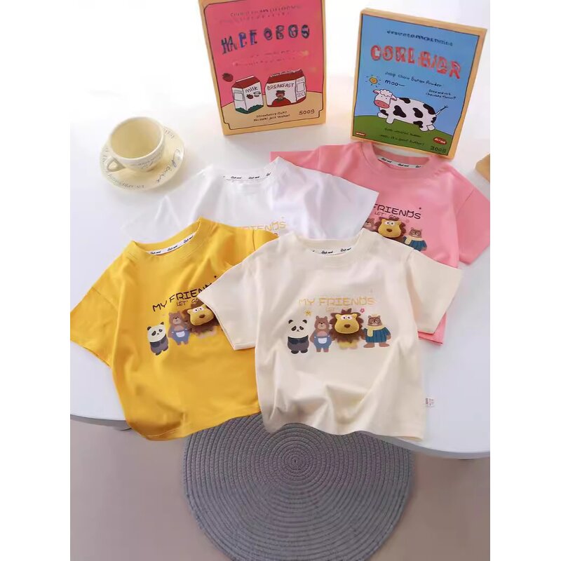 Children's T-shirt Manufacturer - 2025 Summer New Cartoon Three-Dimensional Doll Cotton Single Piece