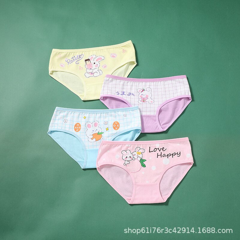 Girls Underwear Manufacturer - Pure Cotton 0-8 Years Old Triangle Briefs Comfortable Breathable