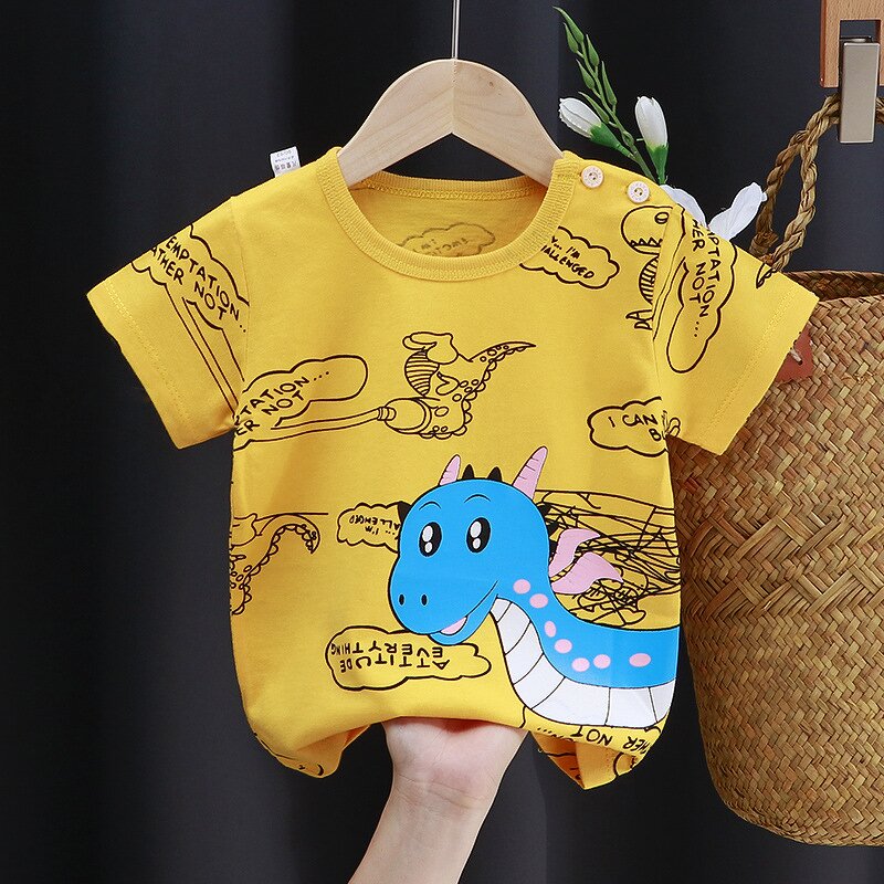 Children's T-shirt Manufacturer - 2025 Summer New Short-sleeved Pure Cotton for Girls Baby Boys Tops