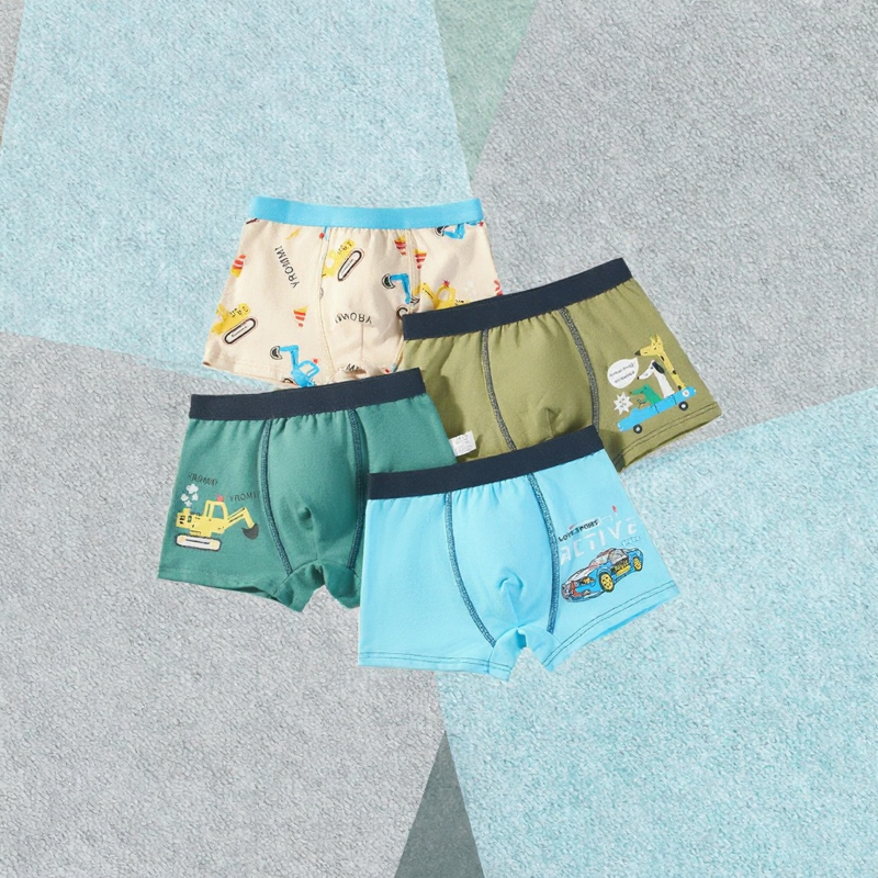Boys Underwear Set Manufacturer - 4 Pcs Cotton Cartoon Baby Boxer Shorts Comfortable Kids