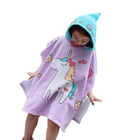 Baby Beach Robe Manufacturer - Wholesale Cartoon Printed Hooded Bath Towel High Water Absorption Cloak for Kids