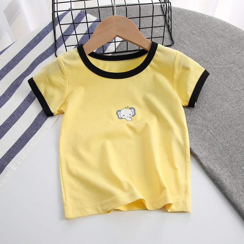 Children's T-shirt Manufacturer - Short-sleeved Pure Cotton Baby Cartoon Girl Summer New Korean Single Top
