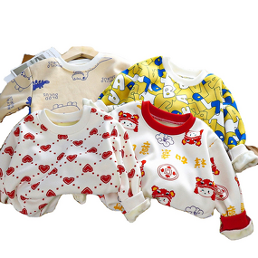 Children's Velvet T-shirt Manufacturer - 2025 Autumn Winter Boys Thickened Baby Sweater Girls Warm Sweater