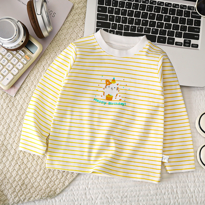 Children's T-shirt Manufacturer - Spring Autumn New Long Sleeve Bottoming Shirt Pure Cotton for Boys Girls