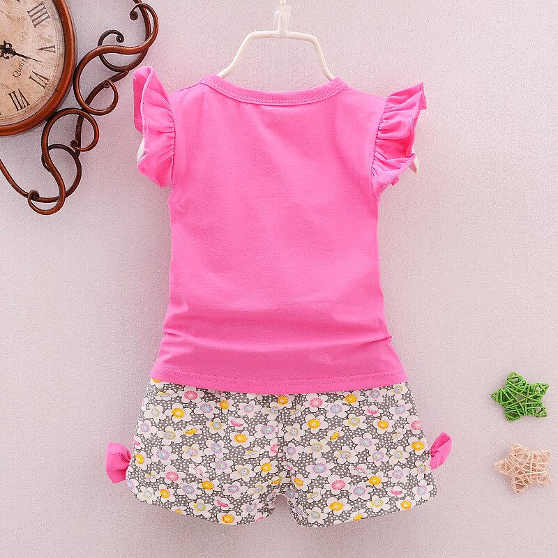 Girls Clothing Set Manufacturer - Hot-selling Summer Girls 0-4 Years Old Lollipop and Nodes Set