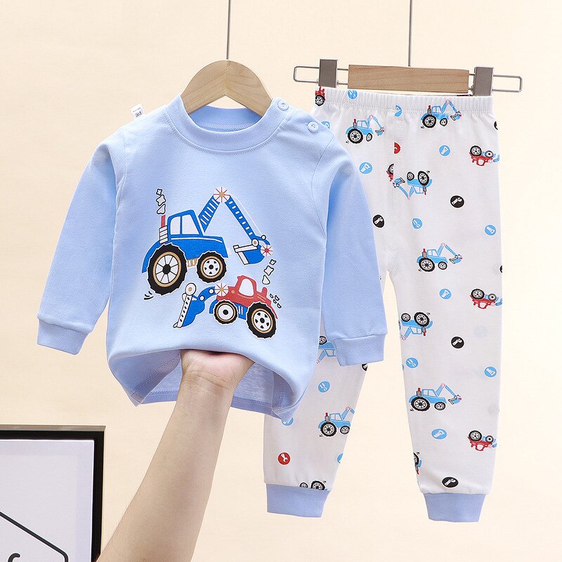 Children's Pajamas Set Manufacturer - Autumn Casual Solid Pattern Breathable Baby Home Clothes with Pants