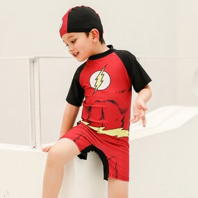 Children's Swimsuit Manufacturer - Cartoon Cute One-piece Boys Short-sleeved Shorts