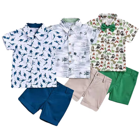 Boys Clothing Set Manufacturer - Coconut Print Short-sleeved Shirt Pants Two-piece Small Children Summer