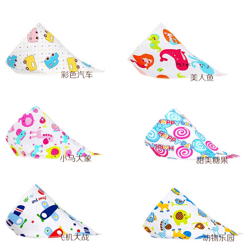 Baby Water Towel Manufacturer - Wholesale Triangular Scarf Cotton Newborn Double Layer Presses and Bibs Scarf