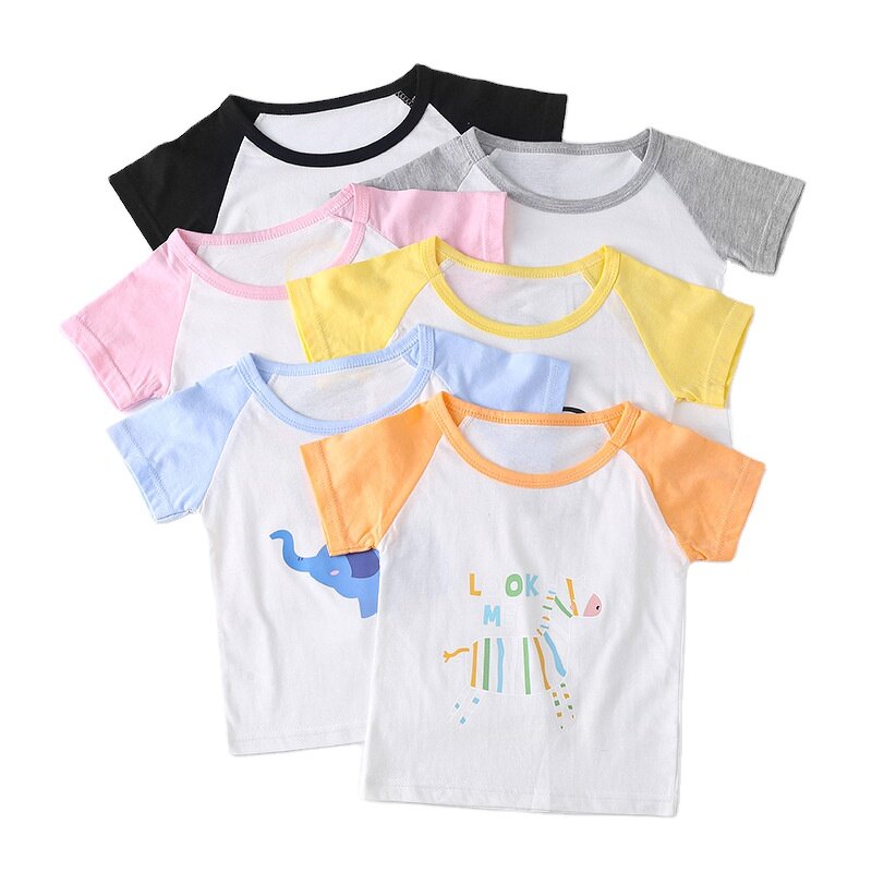 Children's T-shirt Manufacturer - Short-sleeved Pure Cotton Baby Cartoon Girl Summer New Korean Single Top