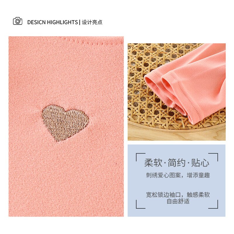 Children's T-shirt Manufacturer - Long-sleeved Autumn Winter New Korean 1-8 Years Girls Bottoming Shirt Warm Top