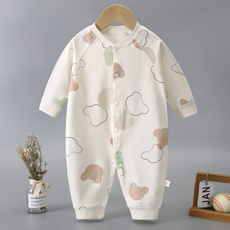 Baby Autumn Clothes Manufacturer - 2025 Long Sleeve Spring Autumn Infant Jumpsuit Pure Cotton Crawling Boneless