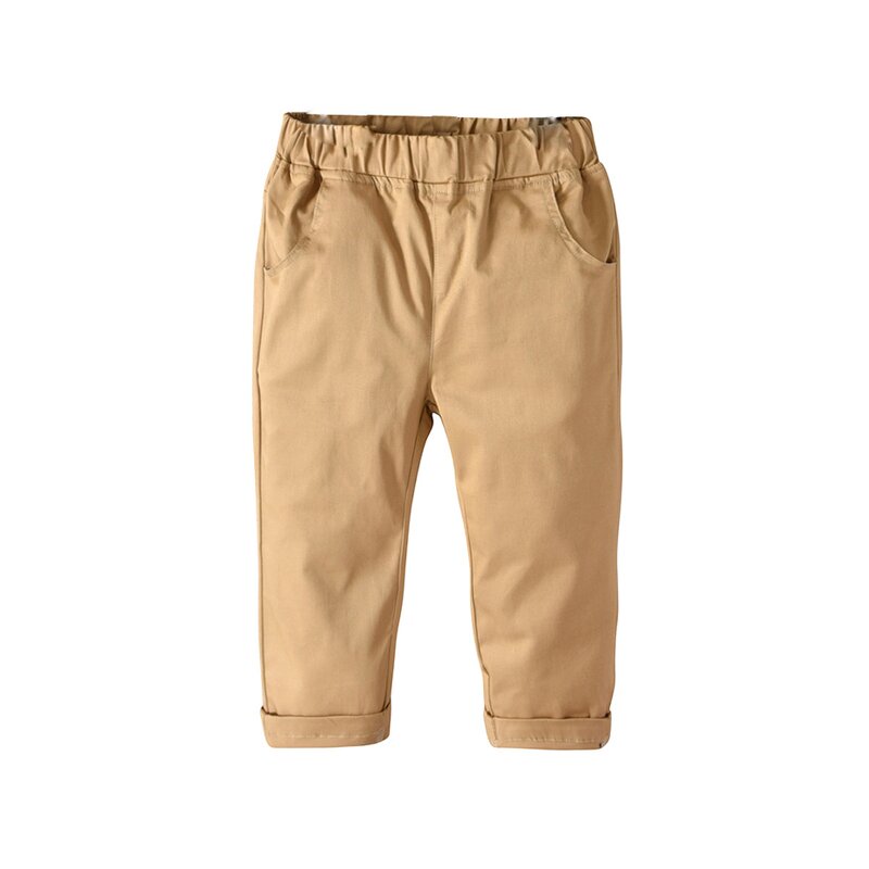 Boys Pants Manufacturer - Khaki Children Autumn 2025 Spring Autumn New Student Uniform Pants Baby Cotton Casual