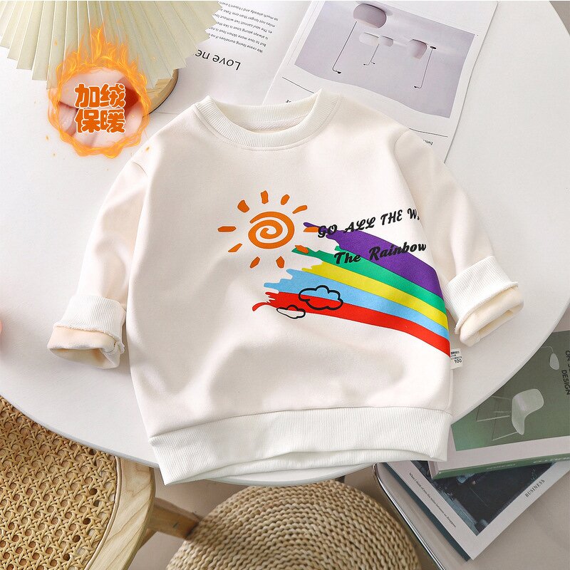 Children's Sweatshirts Manufacturer - Autumn Winter Thickened Fleece for Middle Large Children Cartoon Single-piece