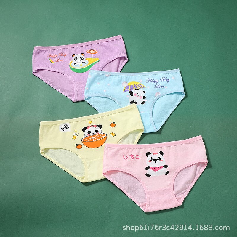 Girls Underwear Manufacturer - Pure Cotton 0-8 Years Old Triangle Briefs Comfortable Breathable