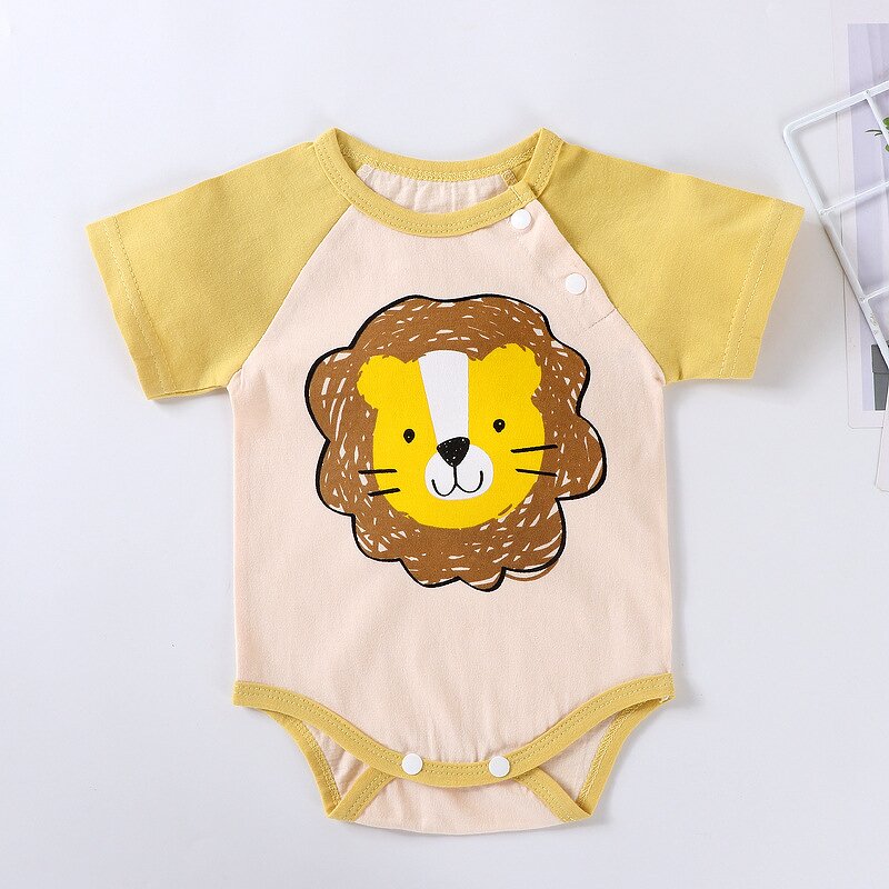 Newborn Clothes Manufacturer - Summer Thin Baby Short-sleeved Fart Clothing Jacket Triangular Cotton Climbing
