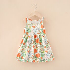 Girls A-line Skirt Manufacturer - Summer Korean Young Children Universal Printed Milk Silk Children's