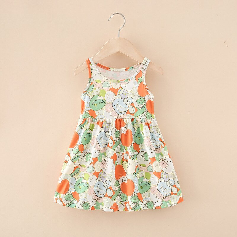 Girls A-line Skirt Manufacturer - Summer Korean Young Children Universal Printed Milk Silk Children's