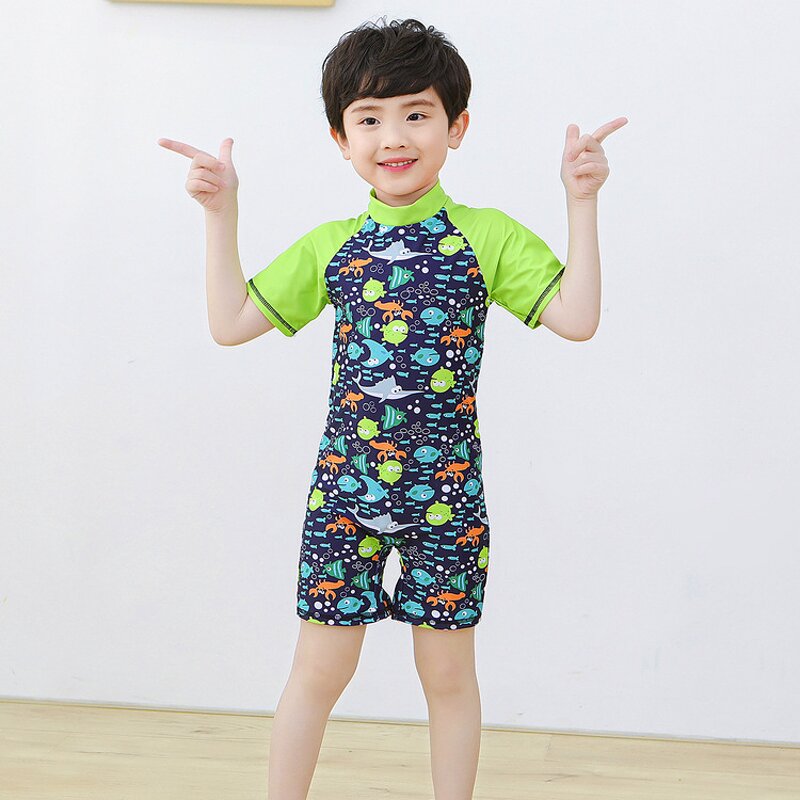 Children's Swimsuit Manufacturer - Cartoon Printed for 3-12 Years Old Cute Girls One-piece Boys Crawling Suit